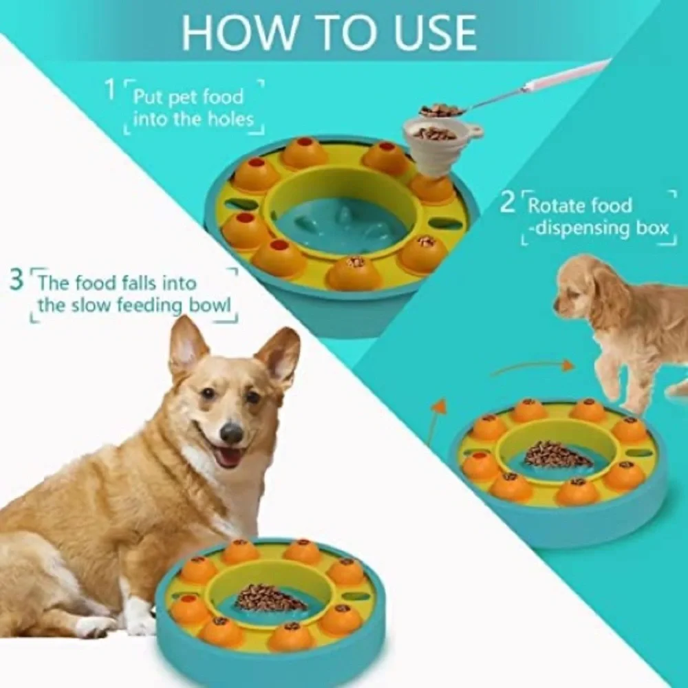Slow Feeder Dog Bowl Enrichment Memory Training Puzzle Interactive Pet Toy